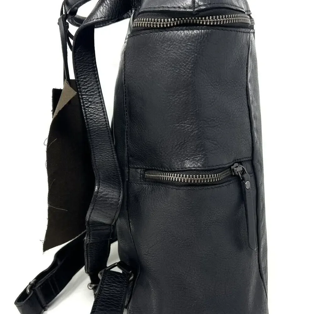Vlenca Holland Leather Backpack Distressed Black 40770 Anthroplogie NWT